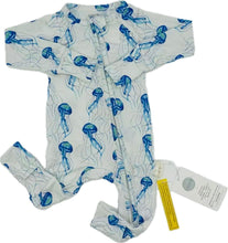 Load image into Gallery viewer, Peanut Butter And Jellyfish Bamboo Baby Pajamas