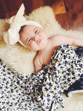 Load image into Gallery viewer, Blue "Booms" Blueberry Swaddle (47"x47") - Wonderfully Made Apparel