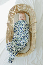 Load image into Gallery viewer, Blue "Booms" Blueberry Swaddle (47"x47") - Wonderfully Made Apparel