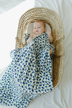 Load image into Gallery viewer, Blue "Booms" Blueberry Swaddle (47"x47") - Wonderfully Made Apparel