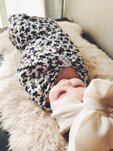 Load image into Gallery viewer, Blue "Booms" Blueberry Swaddle (47"x47") - Wonderfully Made Apparel
