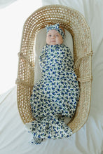 Load image into Gallery viewer, Blue "Booms" Blueberry Swaddle (47"x47") - Wonderfully Made Apparel