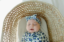 Load image into Gallery viewer, Blue "Booms" Blueberry Swaddle (47"x47") - Wonderfully Made Apparel