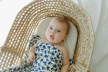 Load image into Gallery viewer, Blue "Booms" Blueberry Swaddle (47"x47") - Wonderfully Made Apparel