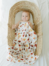 Load image into Gallery viewer, It Takes a Village - Coffee Shop Swaddle (47"x47") - Wonderfully Made Apparel