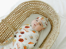Load image into Gallery viewer, It Takes a Village - Coffee Shop Swaddle (47"x47") - Wonderfully Made Apparel