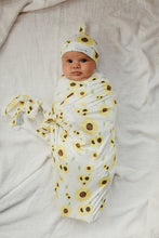 Load image into Gallery viewer, Three Little Sunflowers Knotted Beanie Hat - Wonderfully Made Apparel