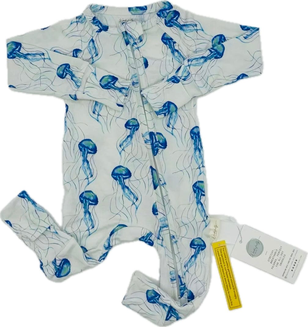 Peanut Butter And Jellyfish Bamboo Baby Pajamas