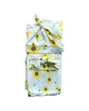 Load image into Gallery viewer, Three Little Sunflowers Swaddle (47&quot;x47&quot;) - Wonderfully Made Apparel
