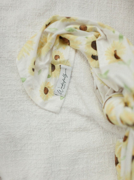 Three Little Sunflowers Swaddle (47"x47") - Wonderfully Made Apparel