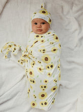 Load image into Gallery viewer, Three Little Sunflowers Swaddle (47&quot;x47&quot;) - Wonderfully Made Apparel
