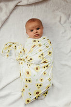 Load image into Gallery viewer, Three Little Sunflowers Swaddle (47&quot;x47&quot;) - Wonderfully Made Apparel
