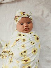 Load image into Gallery viewer, Three Little Sunflowers Swaddle (47&quot;x47&quot;) - Wonderfully Made Apparel
